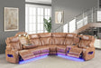 Barcelona Brown Power Reclining Sectional w Power Headrests