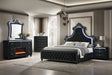 Majesty Black Upholstered Tufted LED Panel Bedroom Set