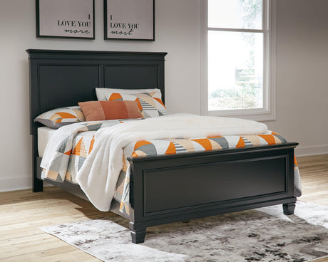 Lanolee Black Full Panel Bed - Ella Furniture