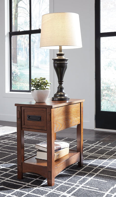 Breegin Brown Chairside End Table - Ella Furniture