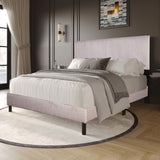 Helen Beige Cord Fabric Platform King Bed