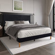 Harry Black Upholstered Platform Full Bed