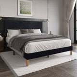 Harry Black Upholstered Platform King Bed