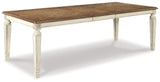 Realyn Chipped White Dining Extension Table D743-45 - Ella Furniture