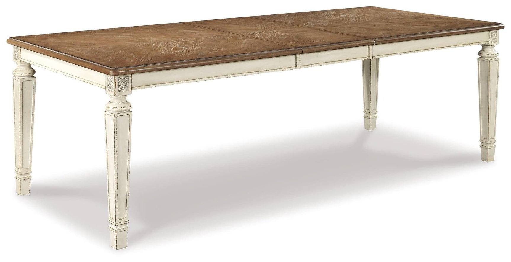 Realyn Chipped White Dining Extension Table D743-45 - Ella Furniture