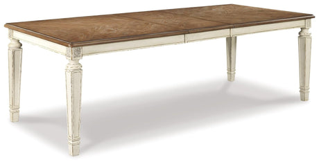 Realyn Chipped White Dining Extension Table D743-45 - Ella Furniture