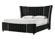 Armany Black Upholstered Wingback Panel King Bed