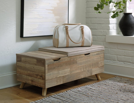 Gerdanet Beige/brown Storage Bench - Ella Furniture