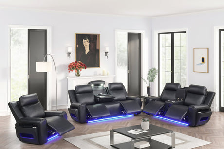 Rolls Royce Black 3-Piece Power Reclining Set