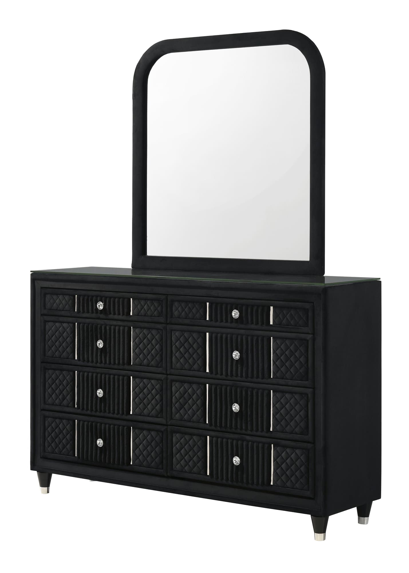 Armany Black Upholstered Dresser