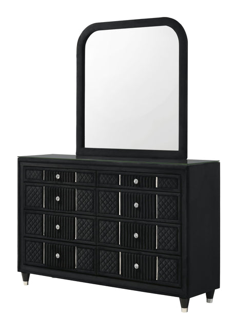 Armany Black Upholstered Dresser