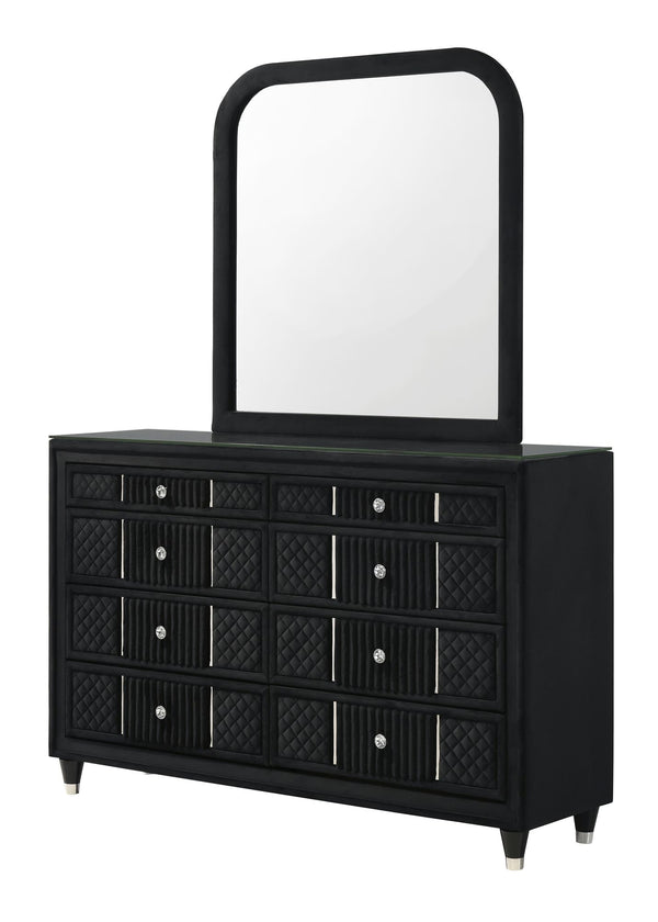 Armany Black Upholstered Dresser
