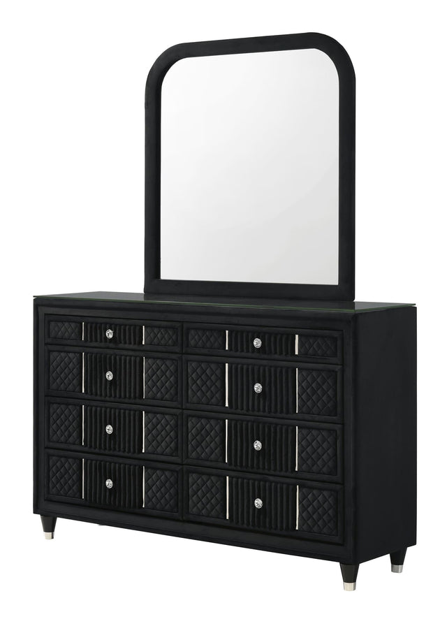 Armany Black Upholstered Dresser