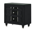Armany Black Upholstered Nightstand