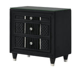 Armany Black Upholstered Nightstand