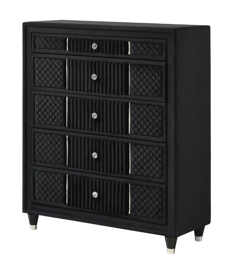 Armany Black Upholstered Chest