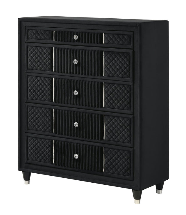 Armany Black Upholstered Chest