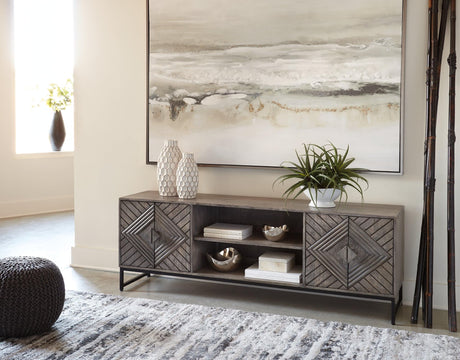 Treybrook Distressed Gray Accent Cabinet A4000512 - Ella Furniture