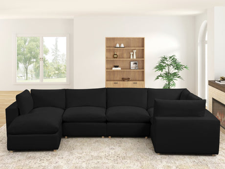 Xlcloud Black Sectional + Ottoman