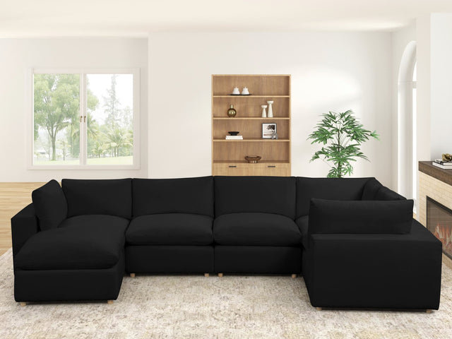 Xlcloud Black Sectional + Ottoman
