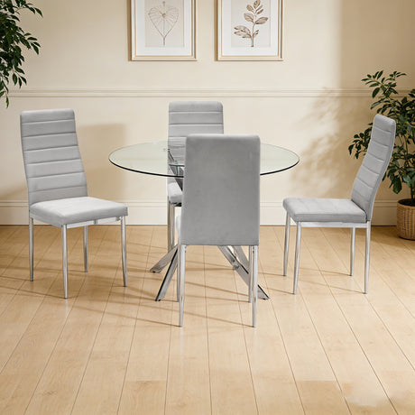 Diane Gray Round Dining Room Set