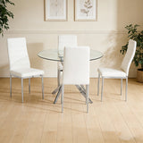 Diane White Round Dining Room Set