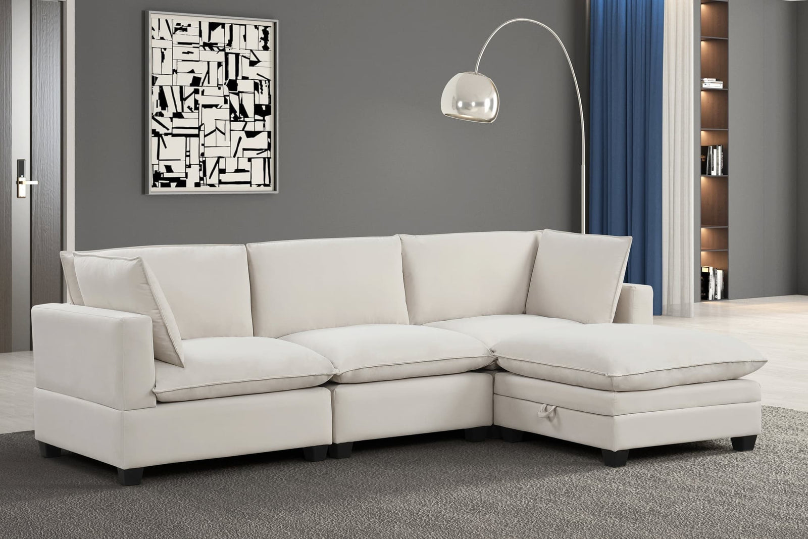 Cloud Cream Velvet Modular Sectional