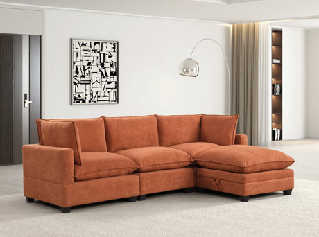 Cloud Orange Fabric Modular Sectional