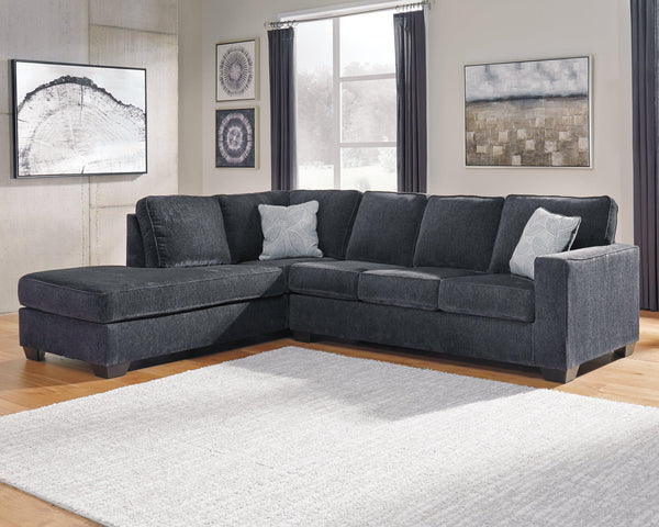 Altari Slate Chenille 2-Piece Sectional With Chaise - Ella Furniture