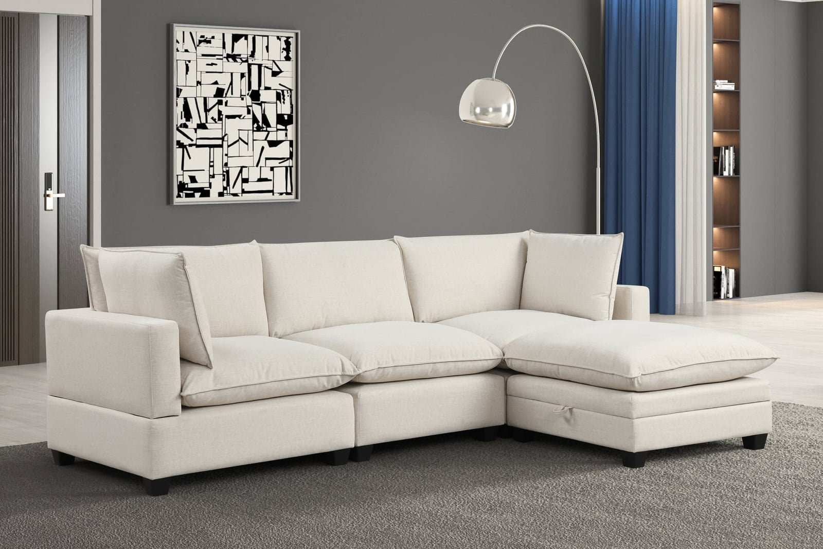 Cloud Beige Fabric Modular Sectional