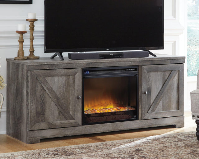 Wynnlow Gray 63" Tv Stand With Electric Fireplace - Ella Furniture
