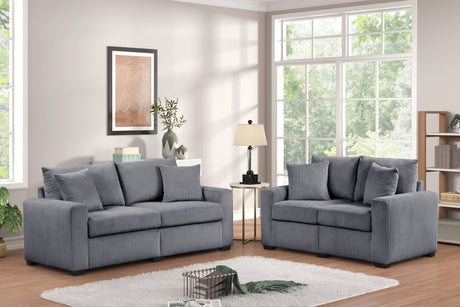 Hime Gray 2-Piece Living Room Set