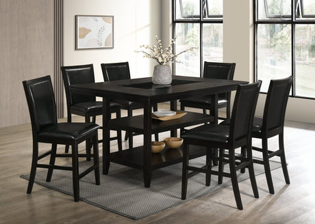Condor Black Faux Leather Counter Height Set