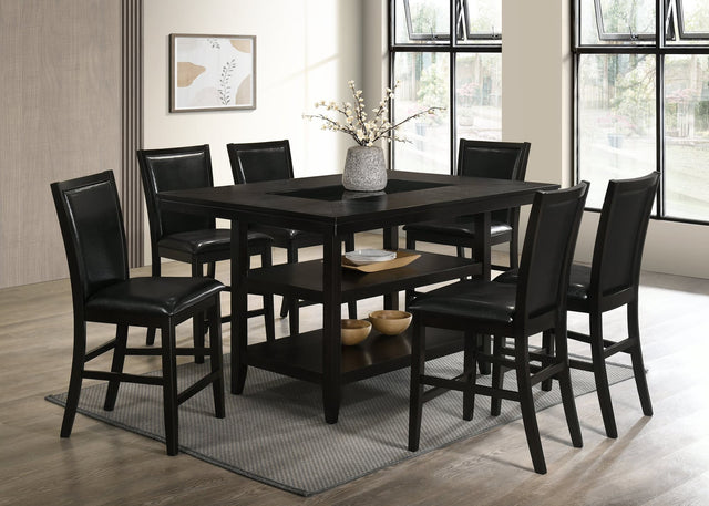 Condor Black Faux Leather Counter Height Set