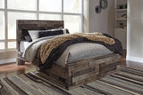 Derekson Multi Gray Queen Panel Bed With 2 Storage Drawers - Ella Furniture