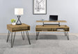 Fanning 2-piece Lift Top Coffee and End Table Set Golden Oak