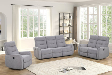 Nina Gray Fabric 3-Piece Power Reclining Set
