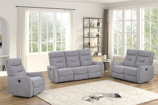 Nina Gray Fabric 3-Piece Power Reclining Set