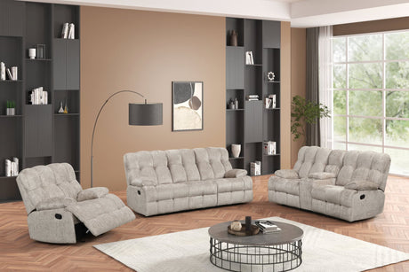 Martina Gray Fabric 3-Piece Reclining Set