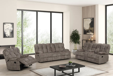 Martina Brown Fabric 3-Piece Reclining Set