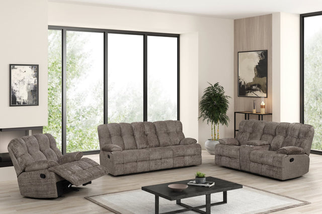 Martina Brown Fabric 3-Piece Reclining Set