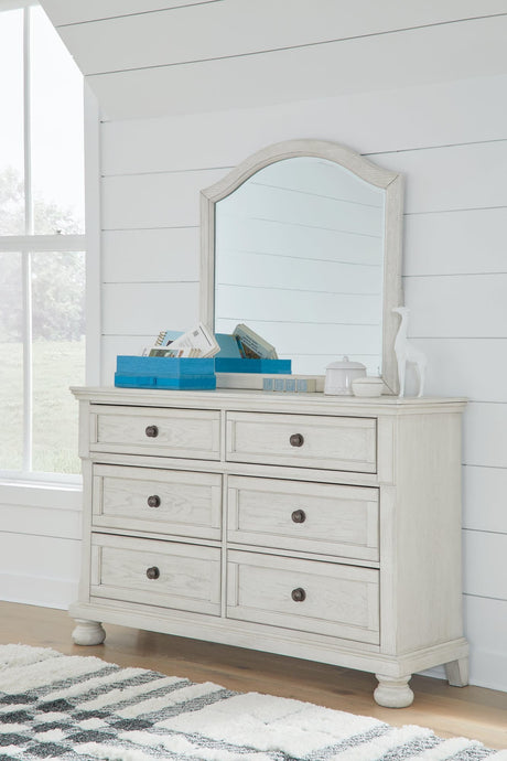 Robbinsdale Antique White Dresser And Mirror B742B10 - Ella Furniture