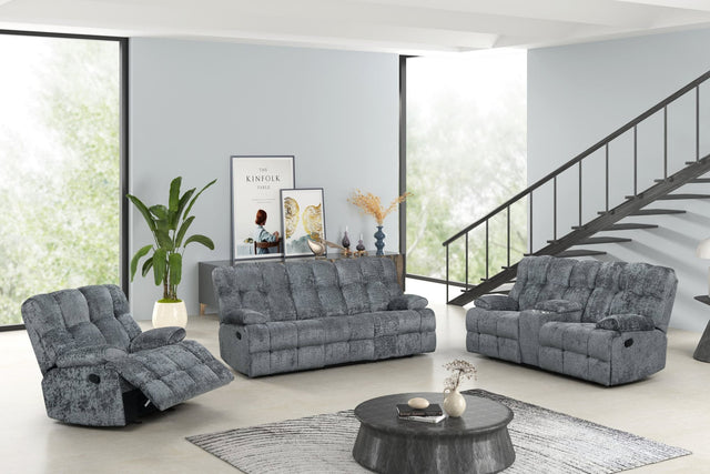 Martina Charcoal Fabric 3-Piece Reclining Set