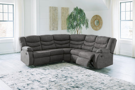 Partymate Slate 2-Piece Reclining Sectional - Ella Furniture