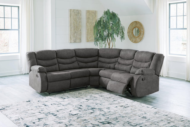 Partymate Slate 2-Piece Reclining Sectional - Ella Furniture