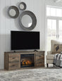 Trinell Brown Tv Stand With Electric Fireplace EW0446W8 - Ella Furniture