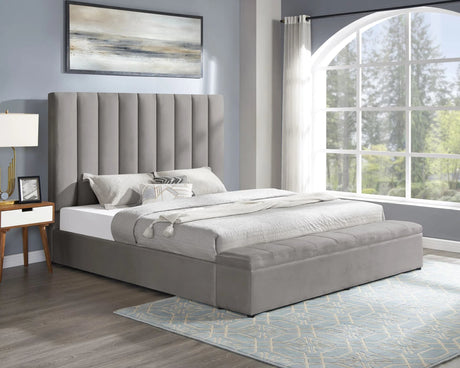 Valencia Gray Platform Queen Bed