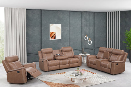 Sofia Brown 3-Piece Reclining Set