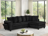Fiven Black Reversible Sectional