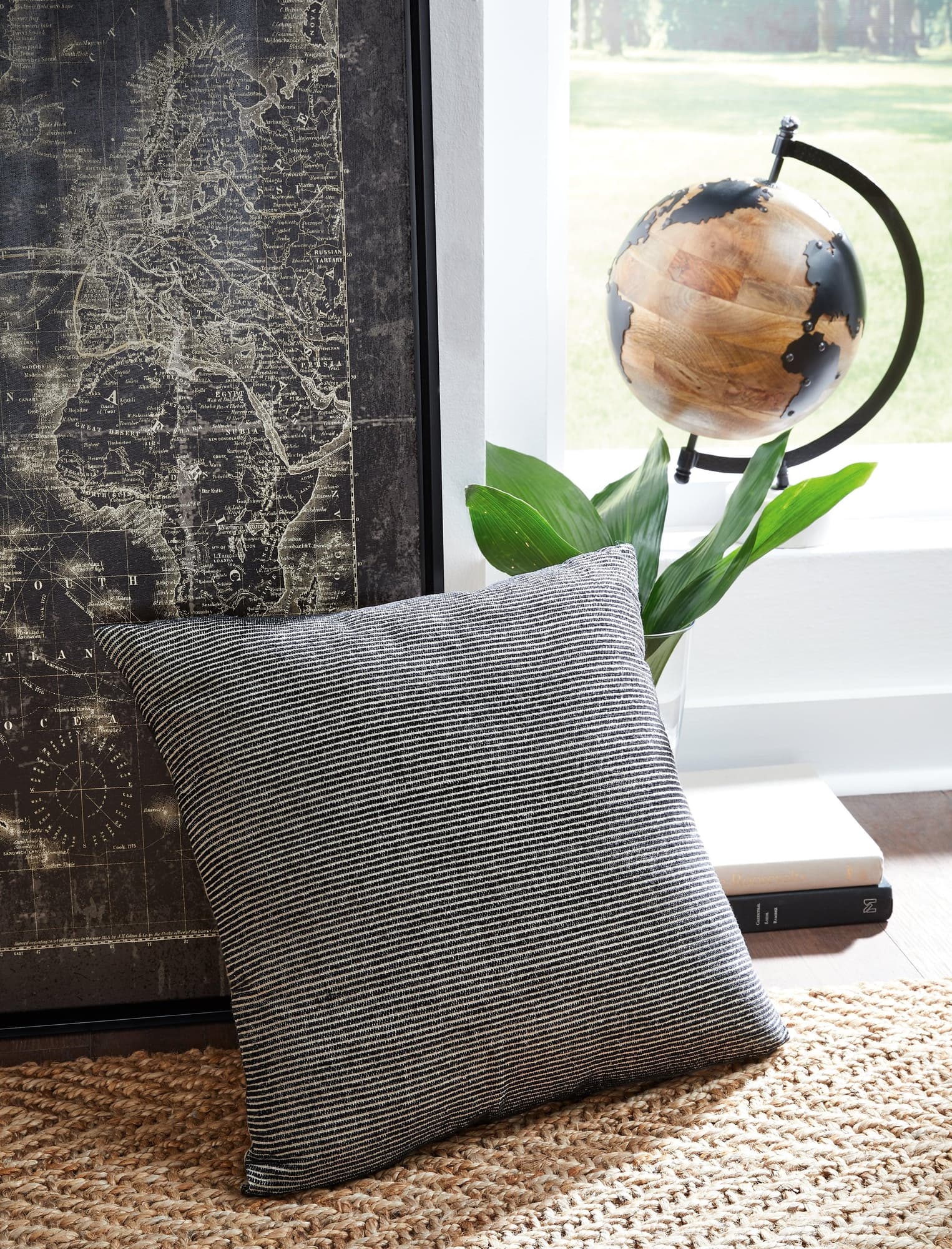 Edelmont Black/linen Pillow - Ella Furniture